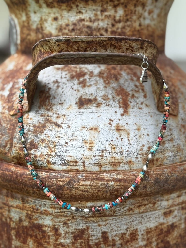 Wild Junkie Canyon Clay Turquoise Beaded Necklace — Turquoise detail