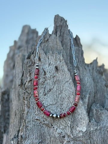 Wild Junkie Canyon Rose Paperclip Chain Necklace — side view