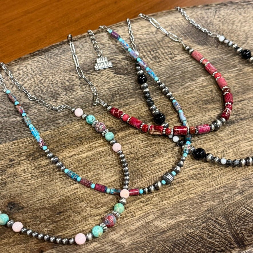 Wild Junkie Canyon Rose Paperclip Chain Necklace — lifestyle context