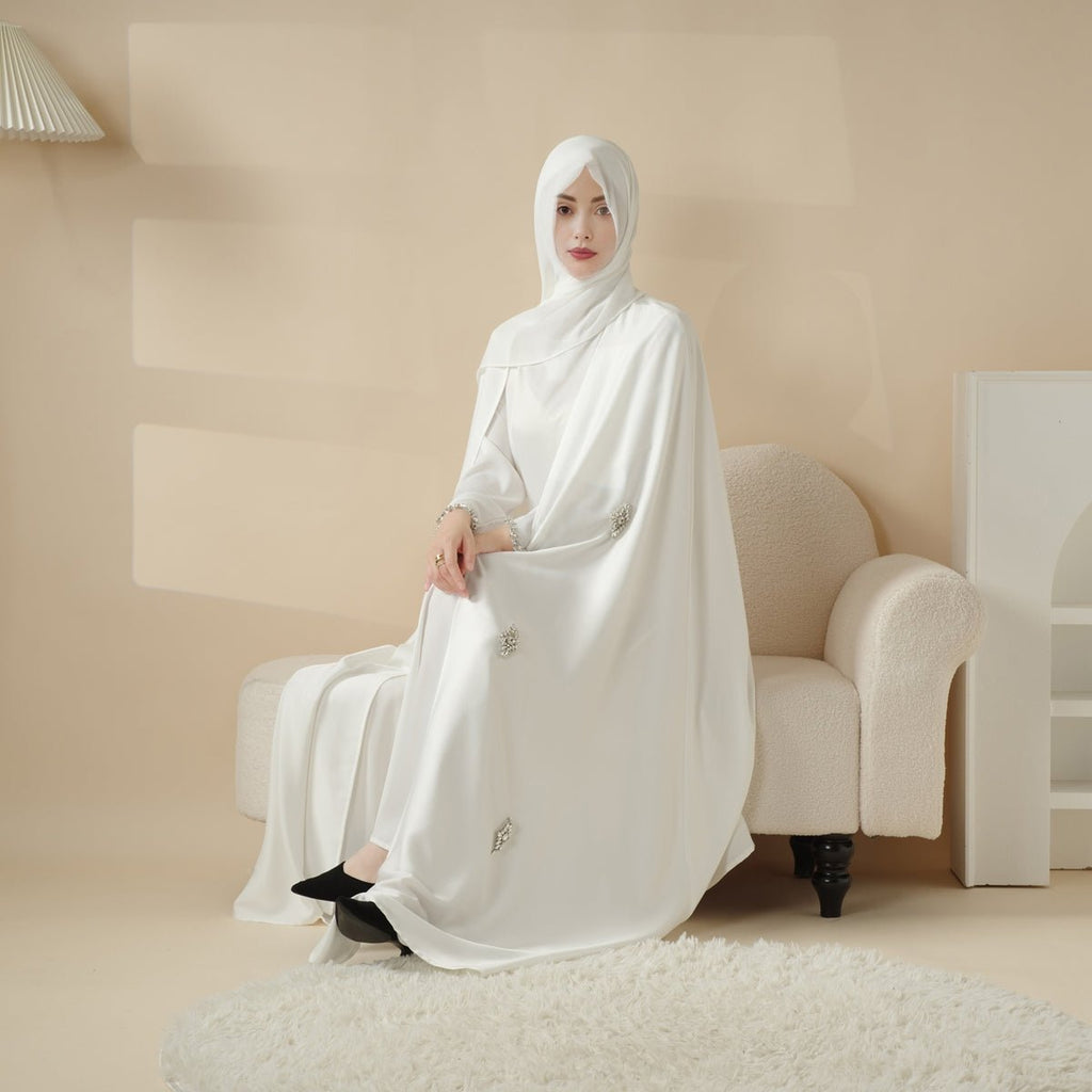 Mariam's Collection Cape Abaya, Haute Couture Heavy Rhinestone Abaya (MOA067) — lifestyle worn / used context