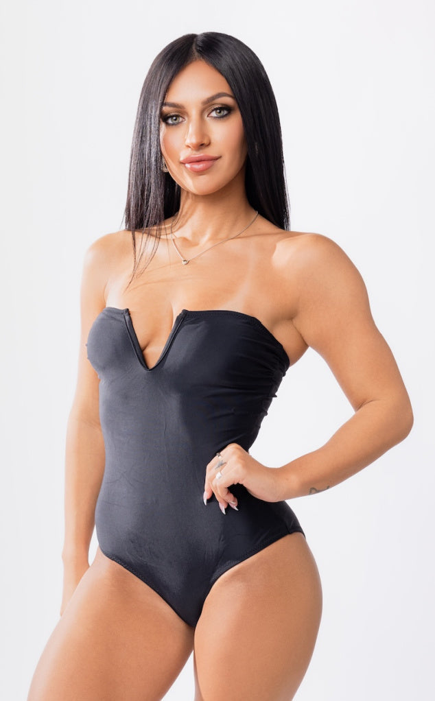 Forever Young Swimwear Forever Young Swimwear Cape Cod V Cut One Piece Swimsuit — lifestyle worn / used context