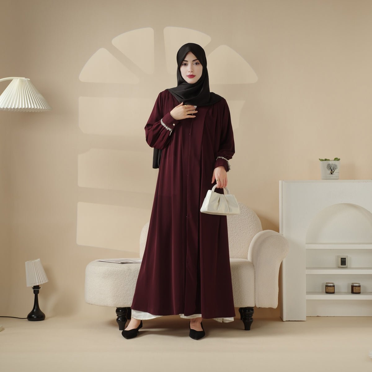 Mariam's Collection Mariam's Collection Cardigan Abaya, Western Style Abaya (MOA061) — comparison shot