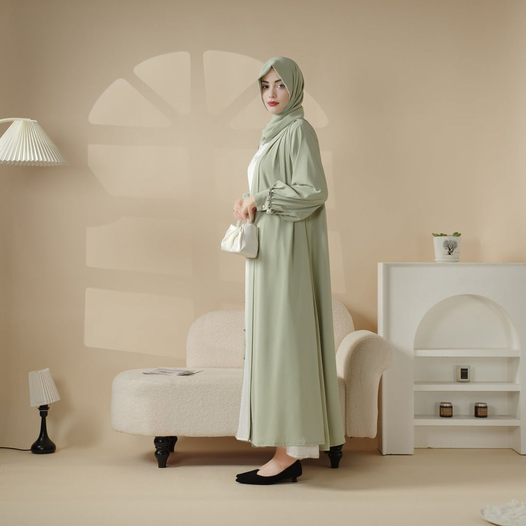 Mariam's Collection Mariam's Collection Cardigan Abaya, Western Style Abaya (MOA061) — lifestyle worn / used context