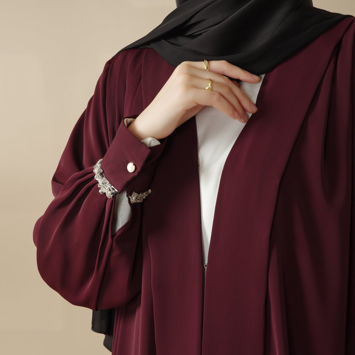 Mariam's Collection Mariam's Collection Cardigan Abaya, Western Style Abaya (MOA061) — lifestyle context
