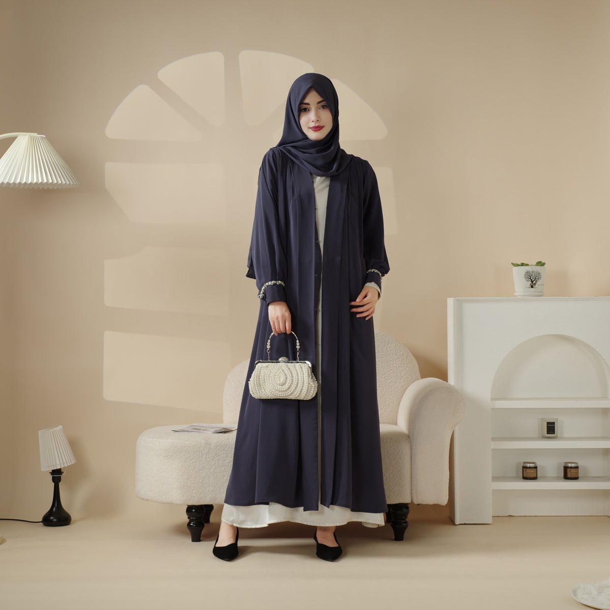 Mariam's Collection Mariam's Collection Cardigan Abaya, Western Style Abaya (MOA061) — detail shot 10