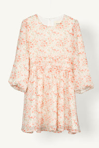Carmen Floral Rouched Dress - Coral Haze (Girls) Clothing Veiled 