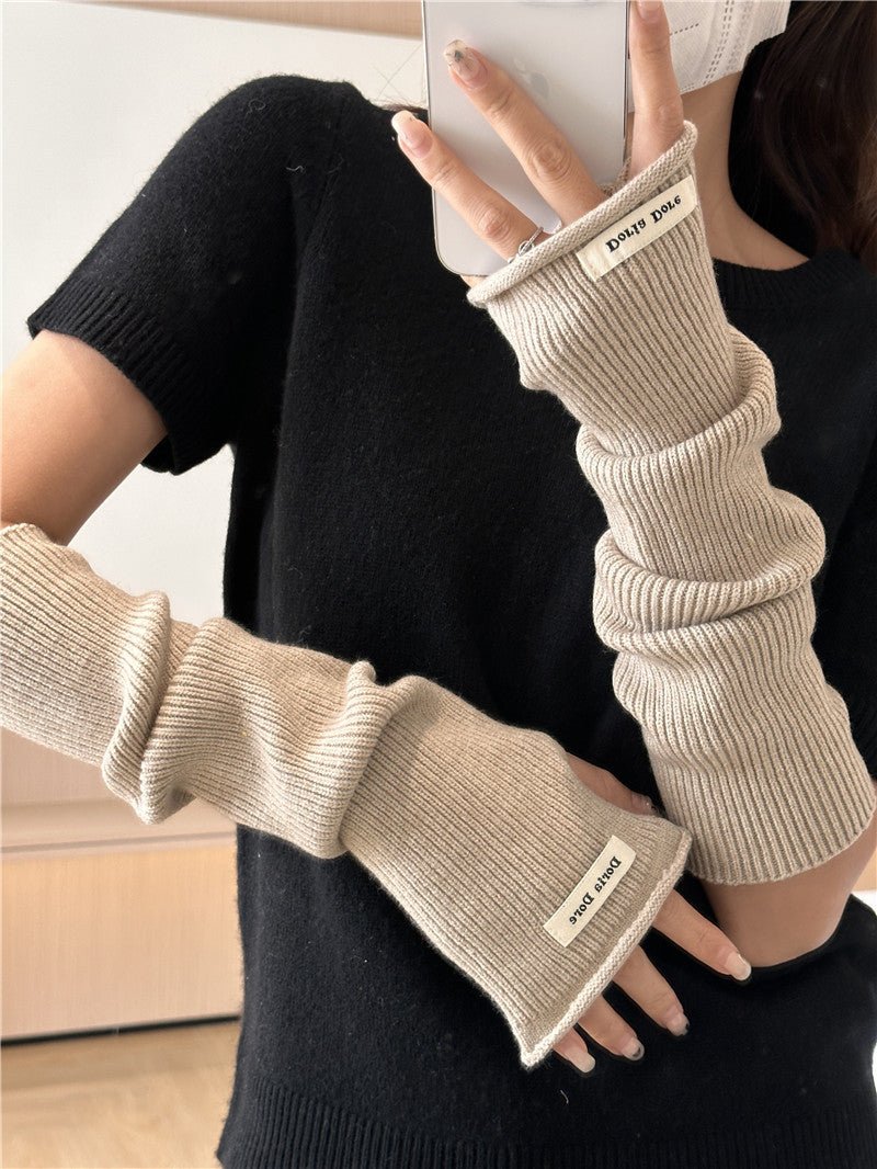 Mariam's Collection ‌Cascading Knit Sleeve Covers Cozy Elegance for Layered Style (MAC312) — flat-lay composition