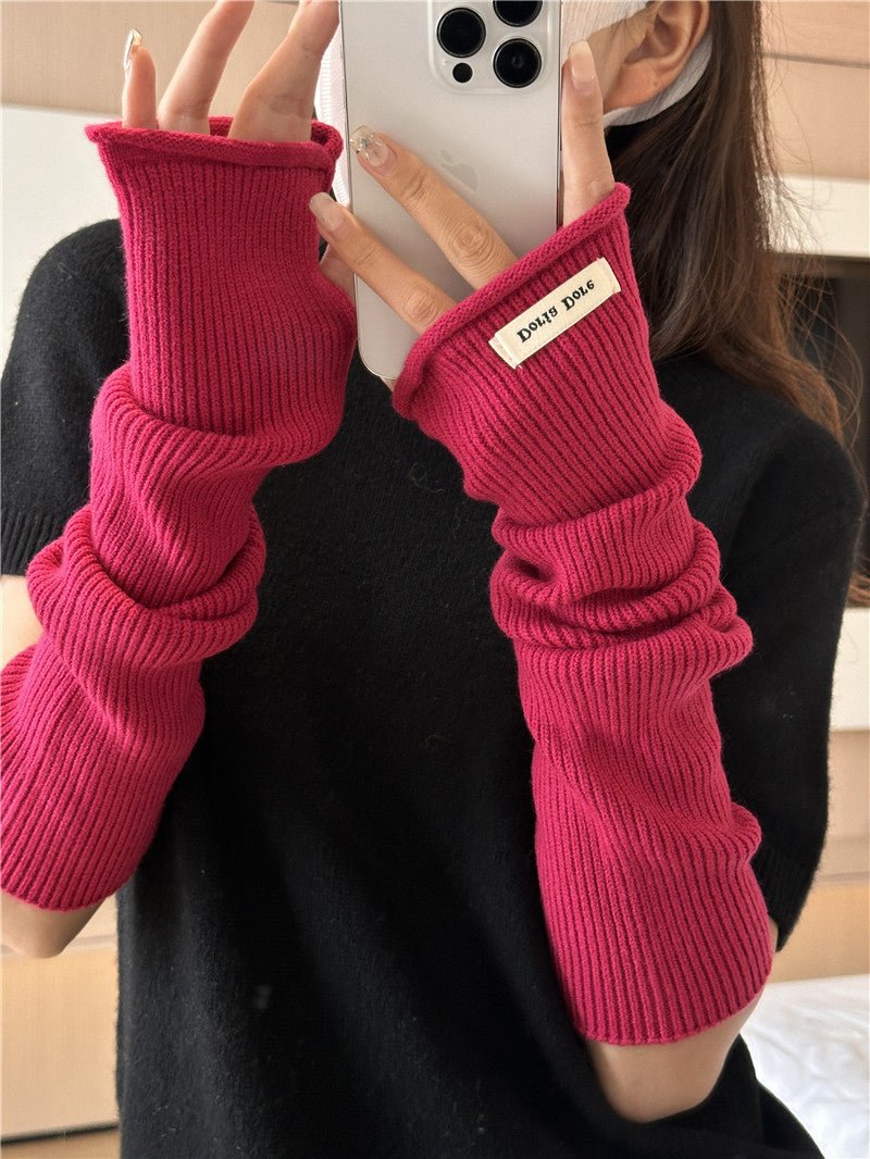 Mariam's Collection ‌Cascading Knit Sleeve Covers Cozy Elegance for Layered Style (MAC312) — comparison shot
