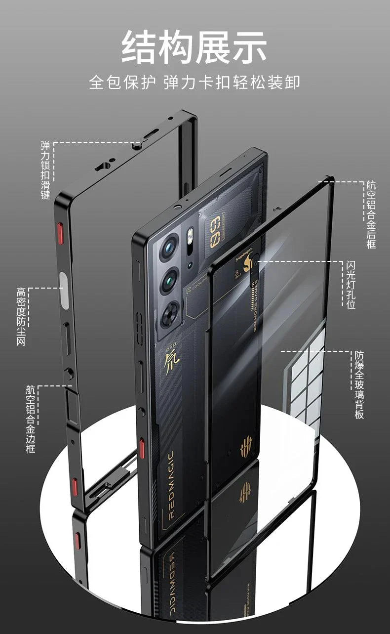 RedMagic Transparent Acrylic Case for 9S Pro - Sleek Metal Frame & Ultimate Protection