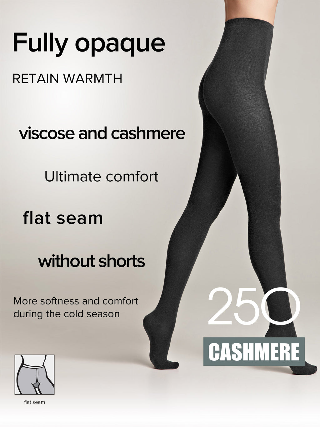 TheRanok.com Tights Conte Cashmere 250 Den - Warm Opaque — size reference