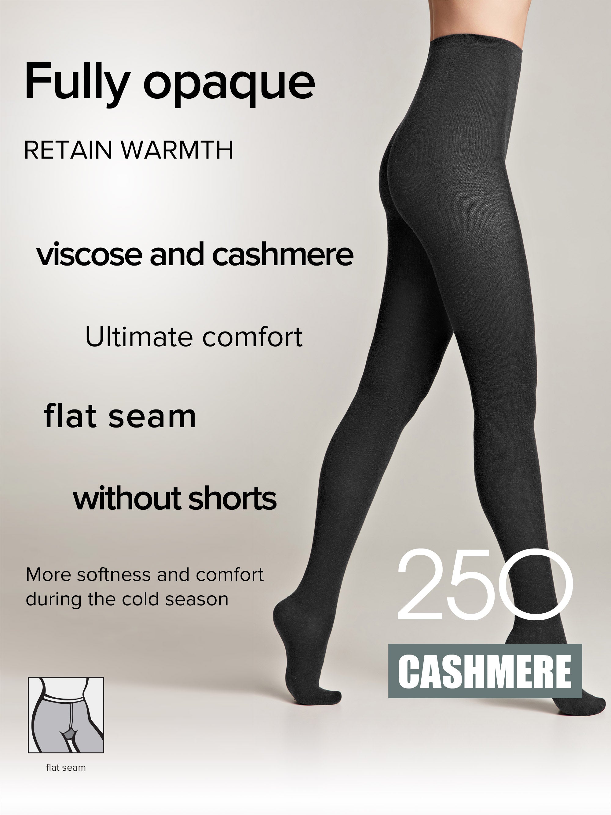TheRanok.com Tights Conte Cashmere 250 Den - Warm Opaque — size reference