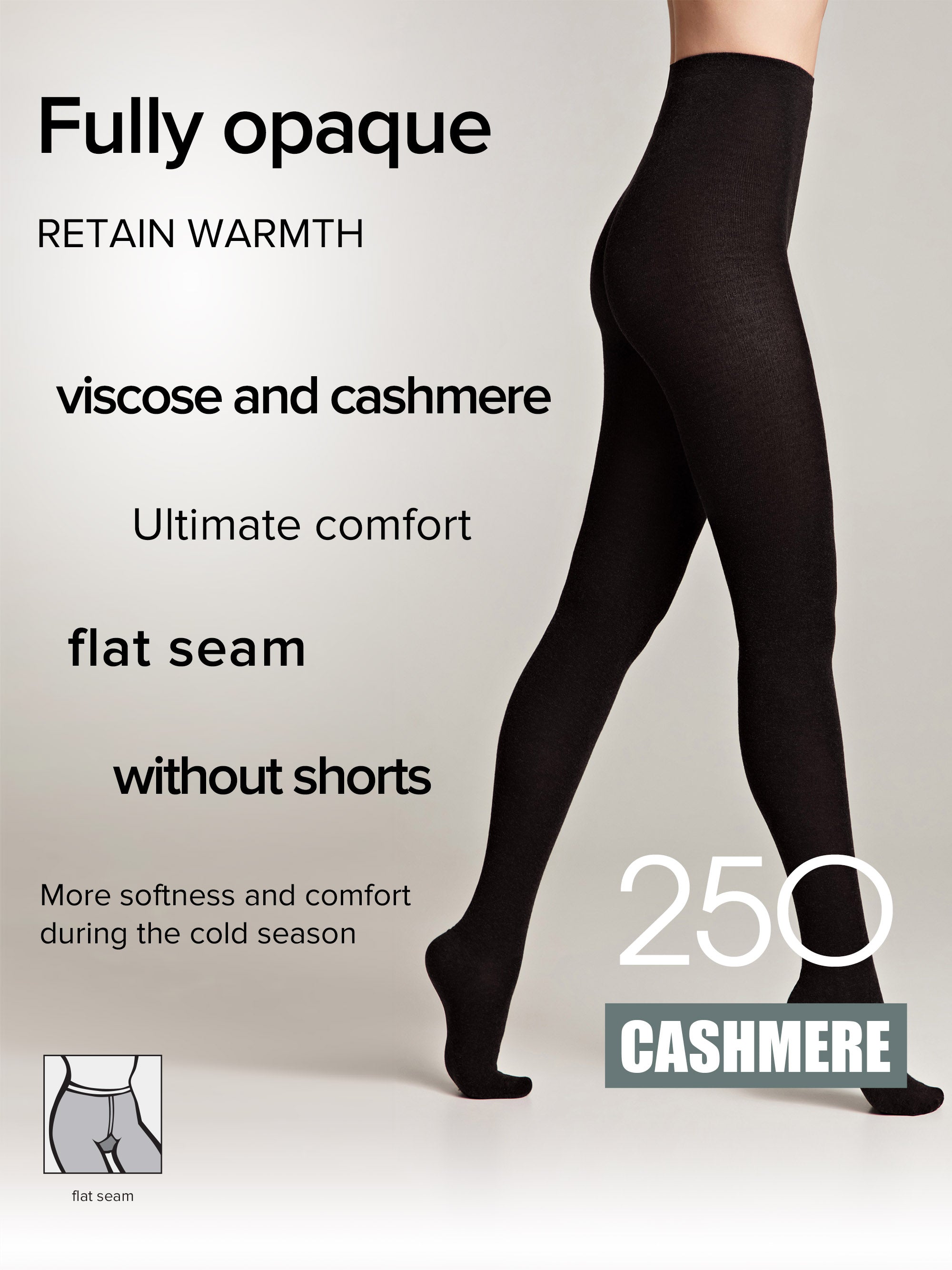 TheRanok.com Tights Conte Cashmere 250 Den - Warm Opaque — detail close-up
