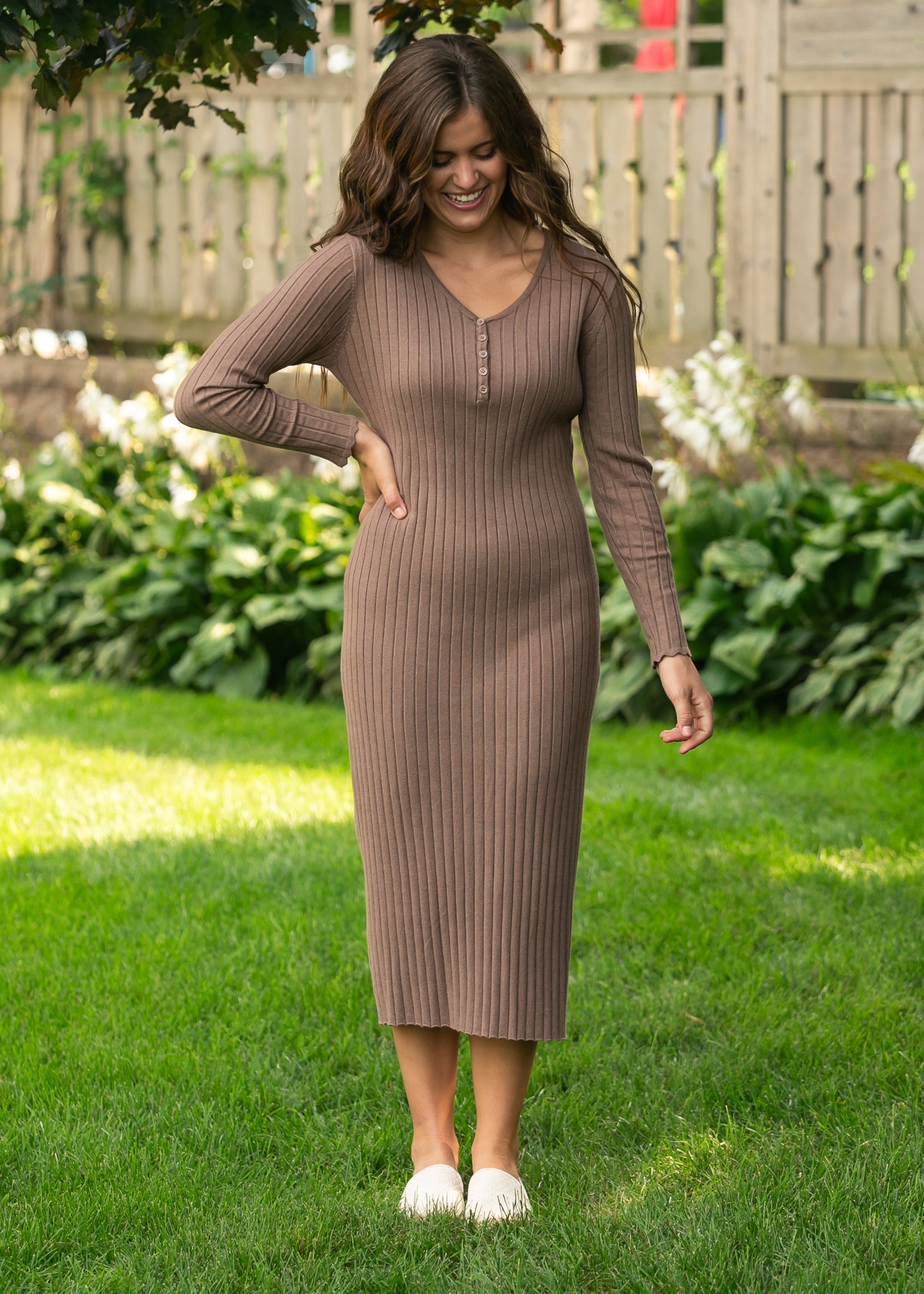 Inherit Co. Cassie Knit Midi Dress - FINAL SALE — fabric or material detail