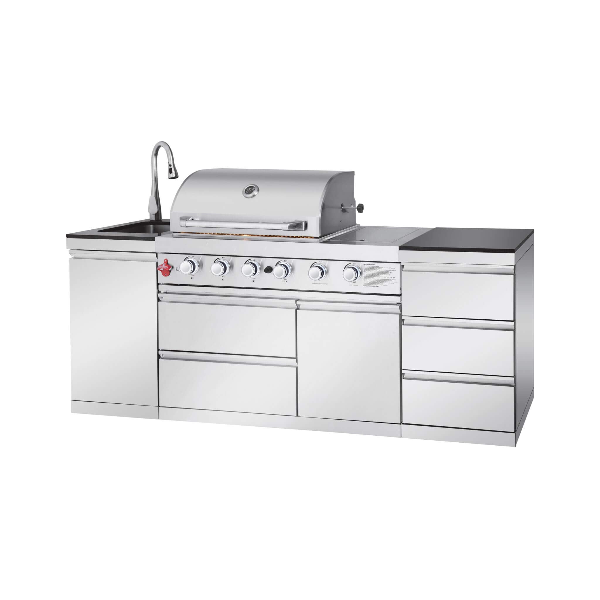 Castelle Flame Deluxe 4-Burner 72000 BTU Stainless Steel Liquid Propane Grill Island (SAK31425) – SAKSBY WHOLESALE, view 11