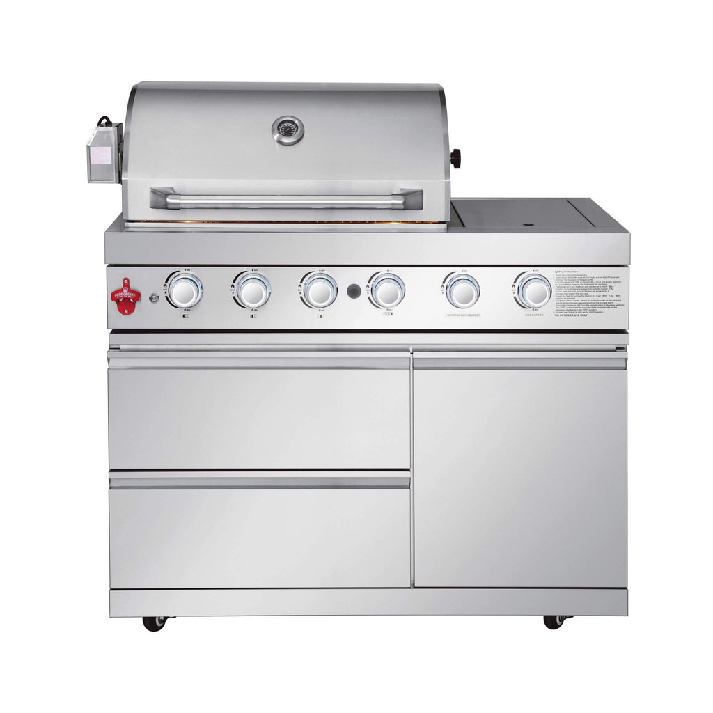 Castelle Flame Deluxe 4-Burner 72000 BTU Stainless Steel Liquid Propane Grill Island (SAK31425) – SAKSBY WHOLESALE, view 6