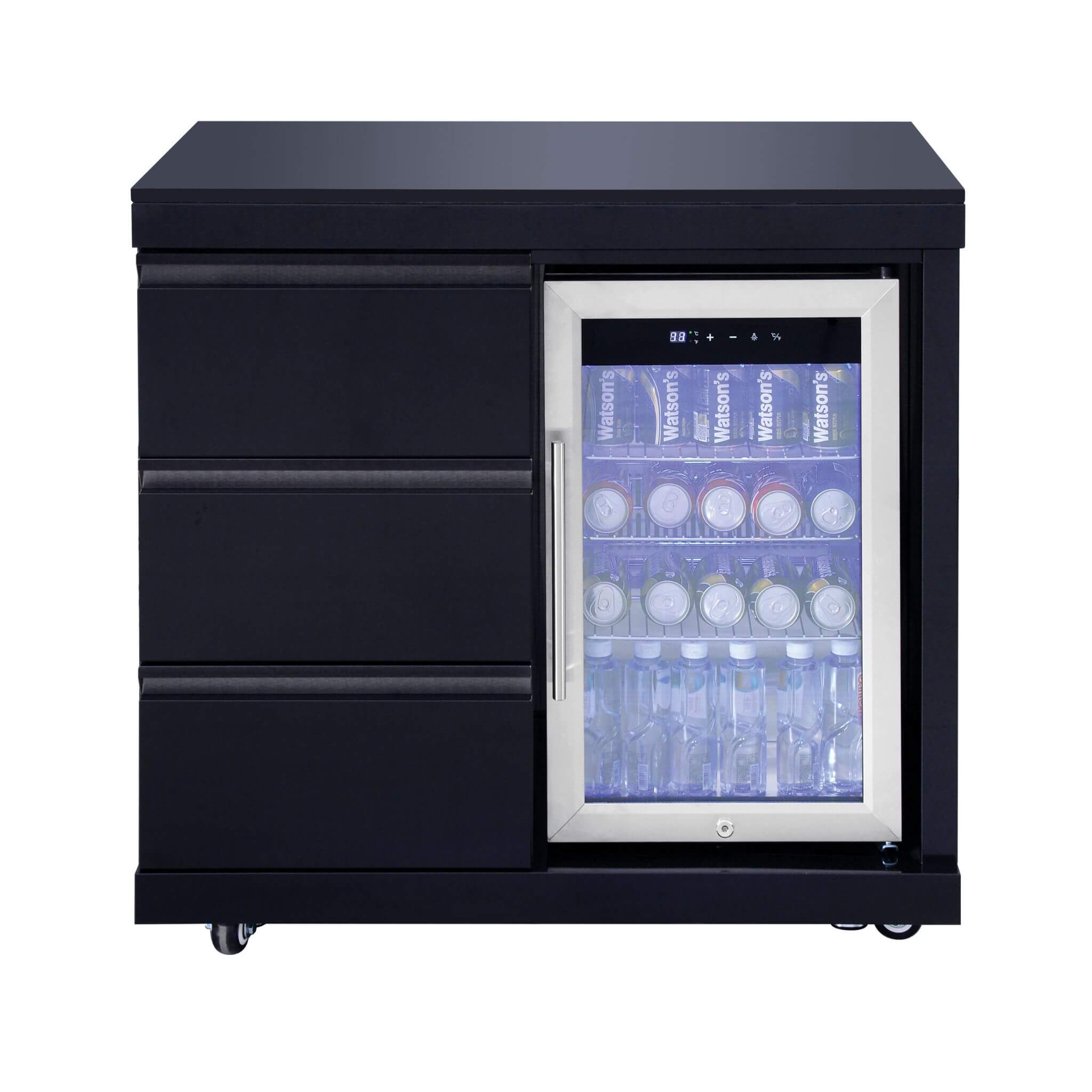 Castelle Flame Summit 6-Burner 85000 BTU Liquid Propane Grill Island With Sink And Fridge (SAK59238) – SAKSBY WHOLESALE, view