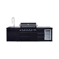 Castelle Flame Summit 6-Burner 85000 BTU Liquid Propane Grill Island With Sink And Fridge (SAK59238) – SAKSBY WHOLESALE
