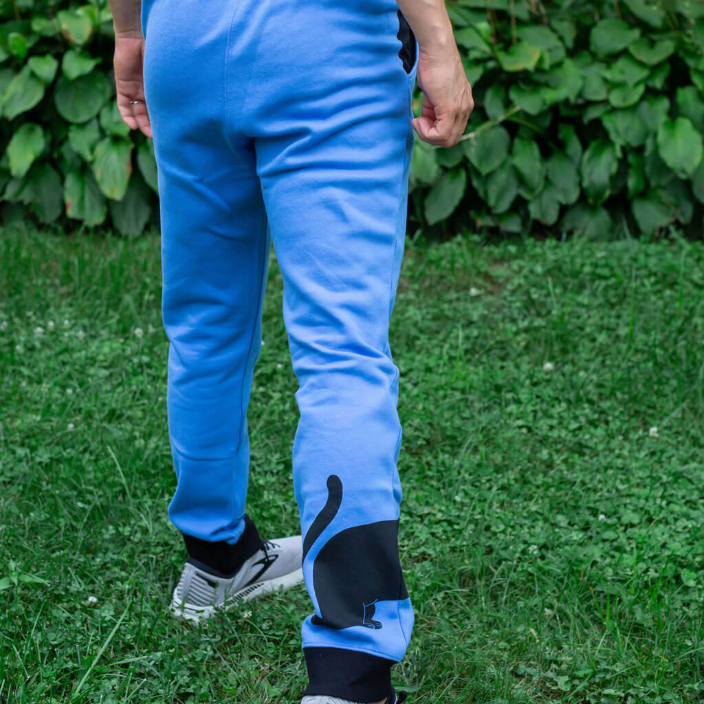 Princess Awesome & Boy Wonder Adult Cat and Yarn Fuzzy Fleece Joggers with Pockets — adult pants category context