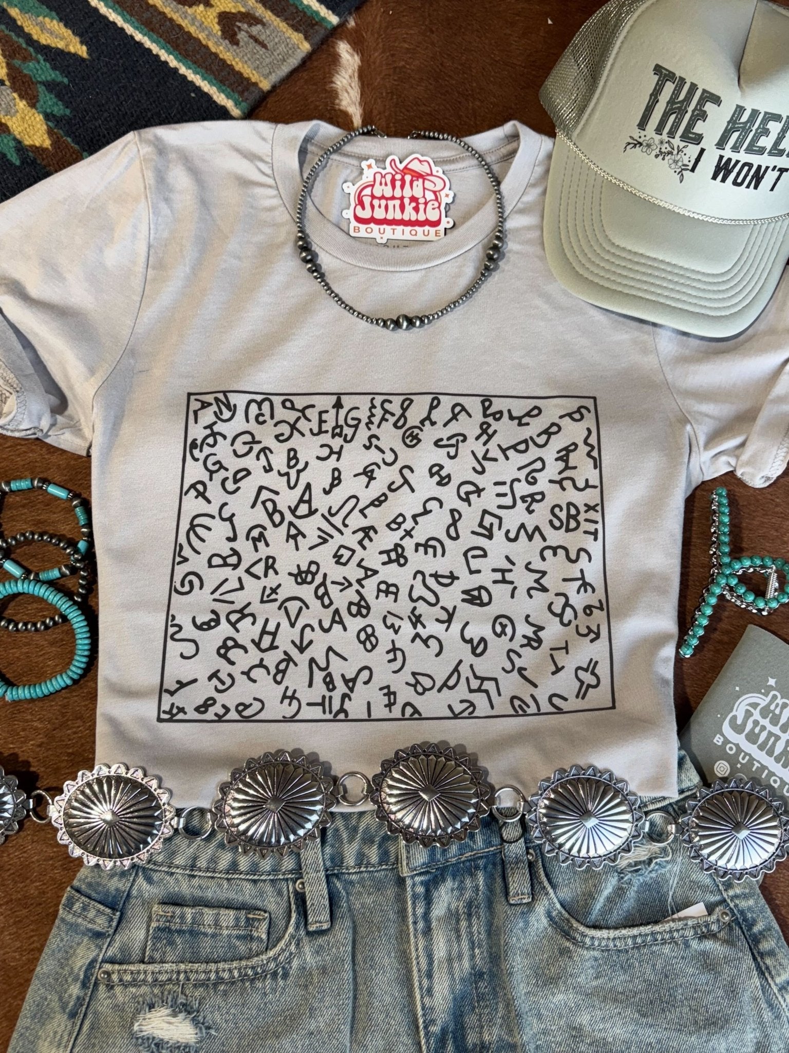 Wild Junkie Cattle Brands Graphic Tee — detail close-up