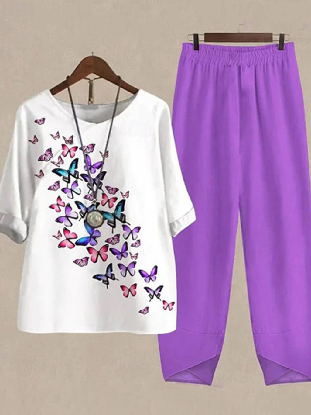 Printed Half Sleeve Top and Pants Set