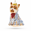 Yorkshire Terrier Glass Christmas Ornament