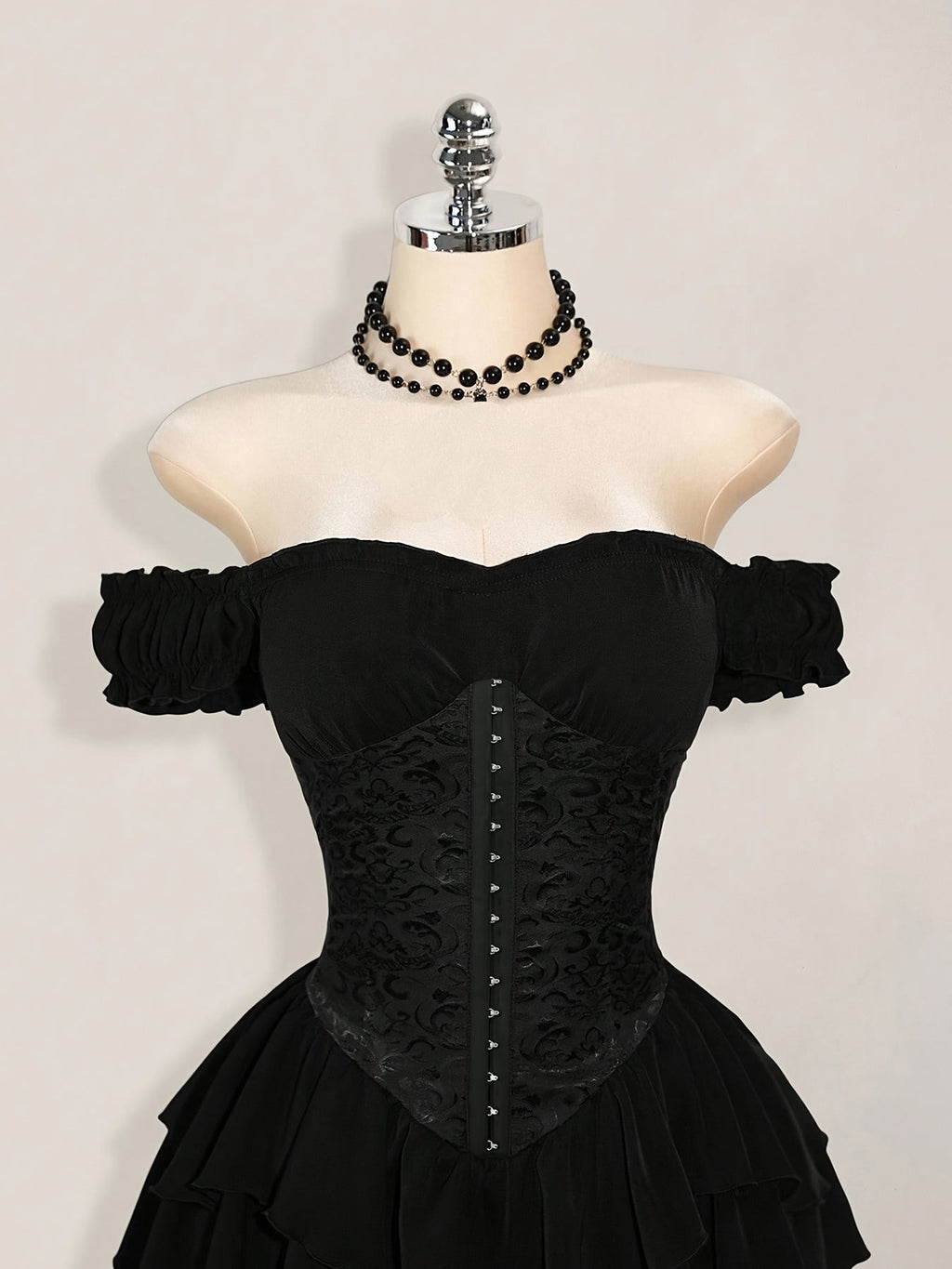MyClosetAid One-Shoulder Dress with a Fitted Waist And Back Tie, Features Puff Sleeves And a Stylish, Elegant Cake Skirt — pa