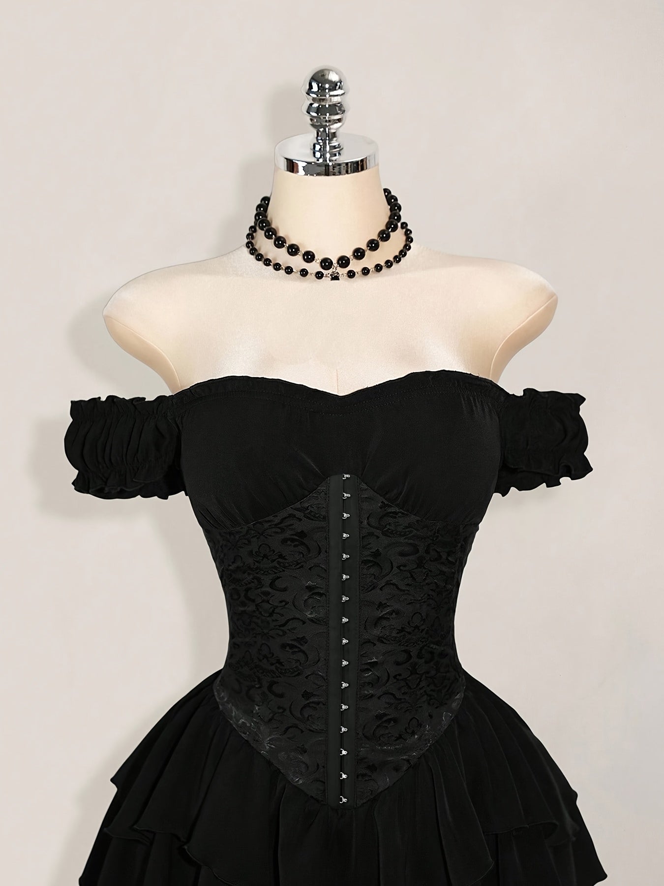 MyClosetAid One-Shoulder Dress with a Fitted Waist And Back Tie, Features Puff Sleeves And a Stylish, Elegant Cake Skirt — pa