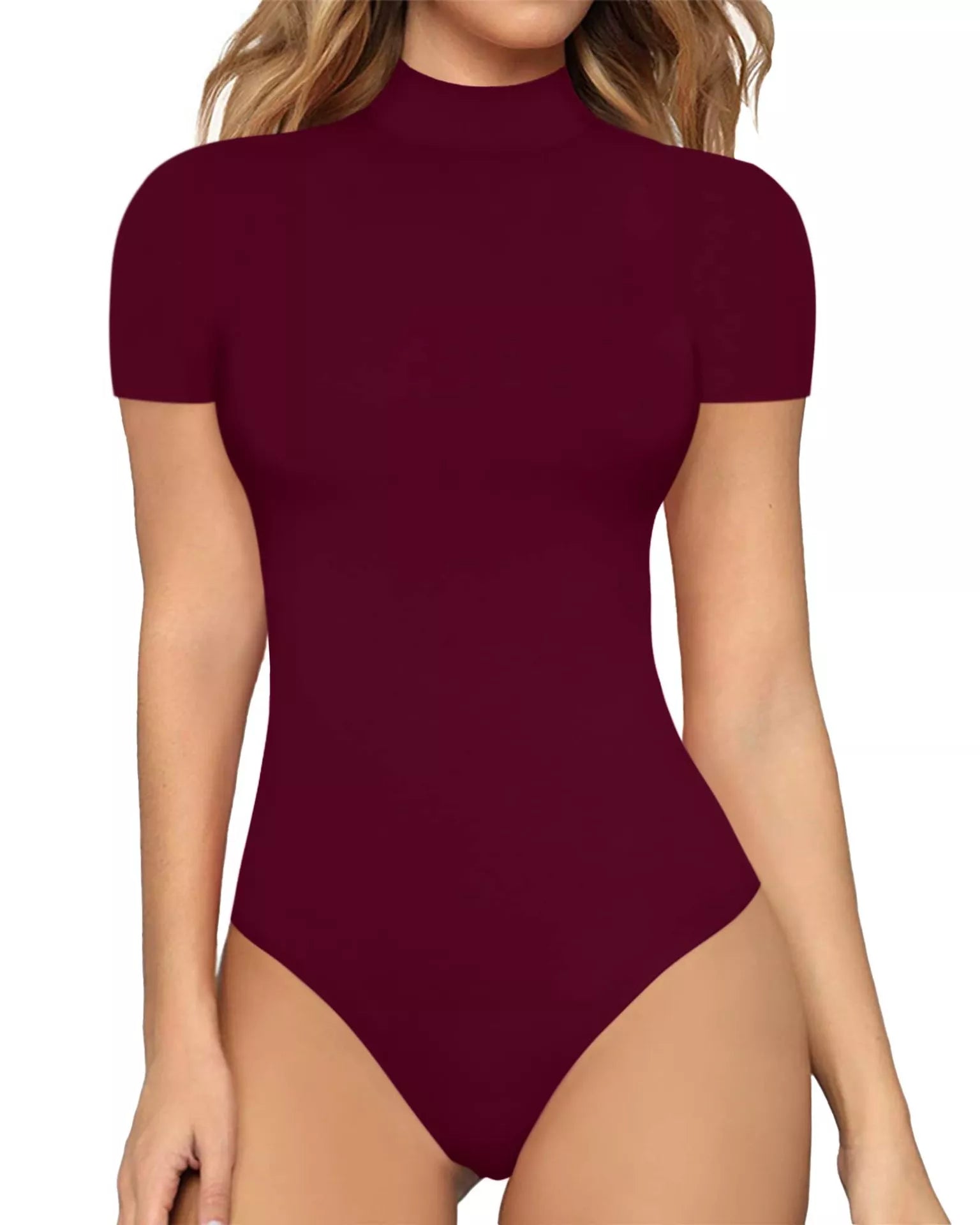 Mock Neck Short Sleeve Bodysuit