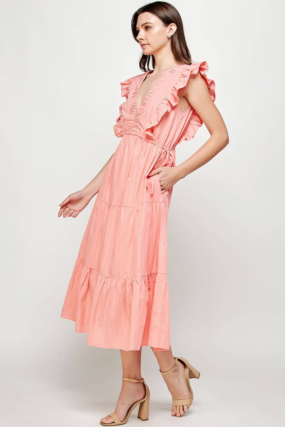 Pretty Little Patriot Pretty Little Patriot Pastel Pink Tea Party dress — Pretty Little Patriot branding close-up