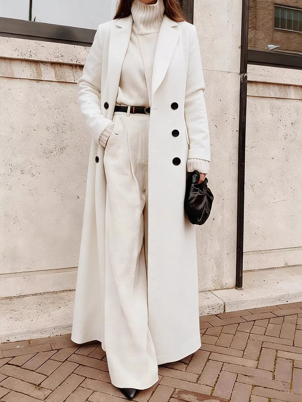 Double-Breasted Longline Overcoat