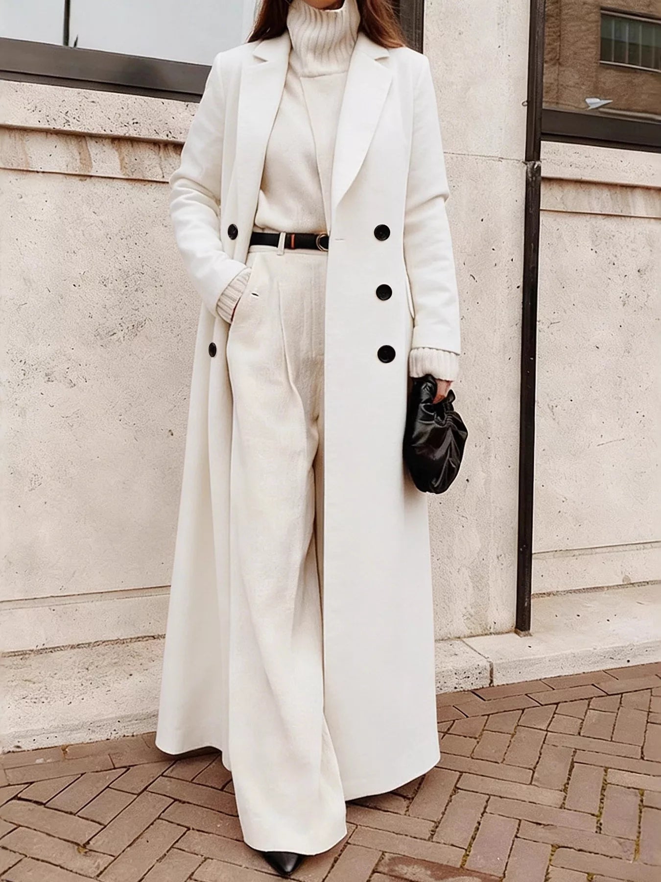 Double-Breasted Longline Overcoat