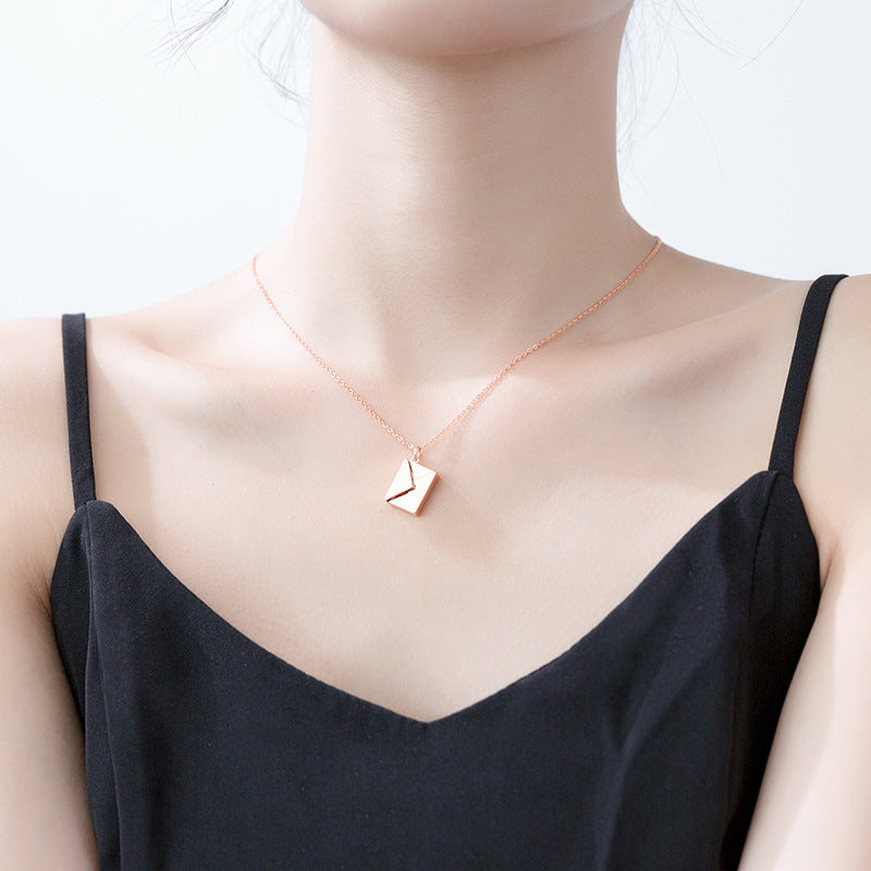 SORI STYLE Envelope Locket Necklace - Personalized Love Letter Jewelry — in-use photo