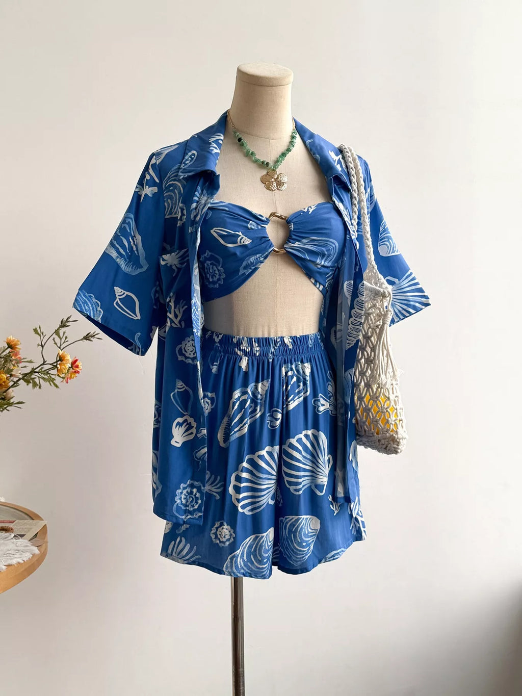 Seashell Print 3-Piece Summer Set