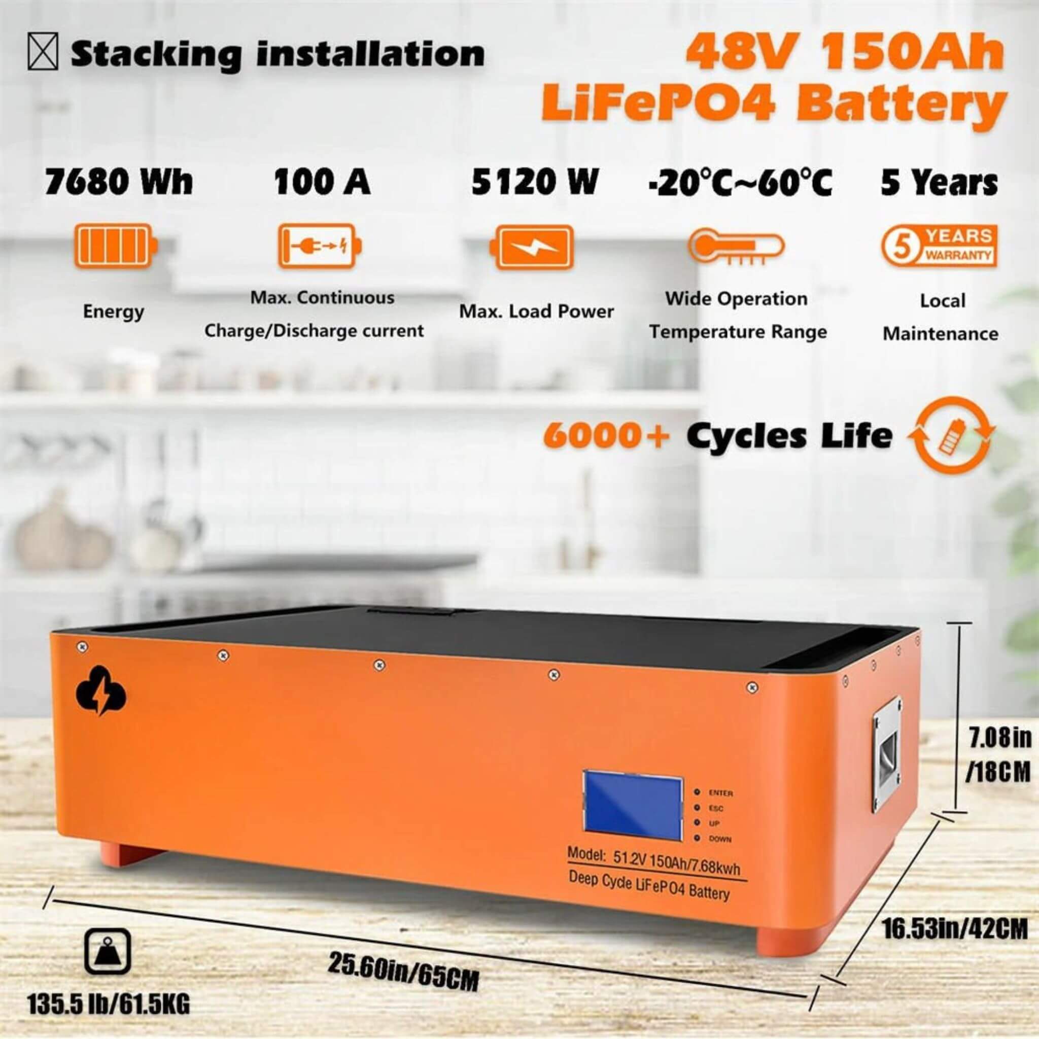 CE 48V600AH Stackable LiFEPO4 Lithium Battery With 6KW Invertor For RV & Energy Storage (SAK58730) – SAKSBY WHOLESALE, view 6