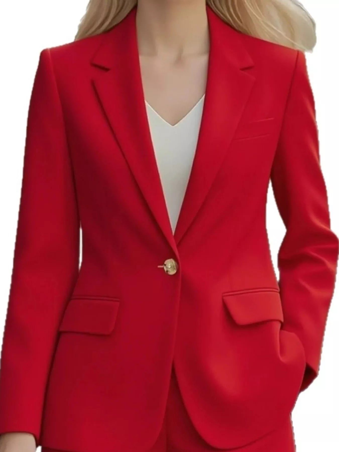Lapel Collar One Button Blazer