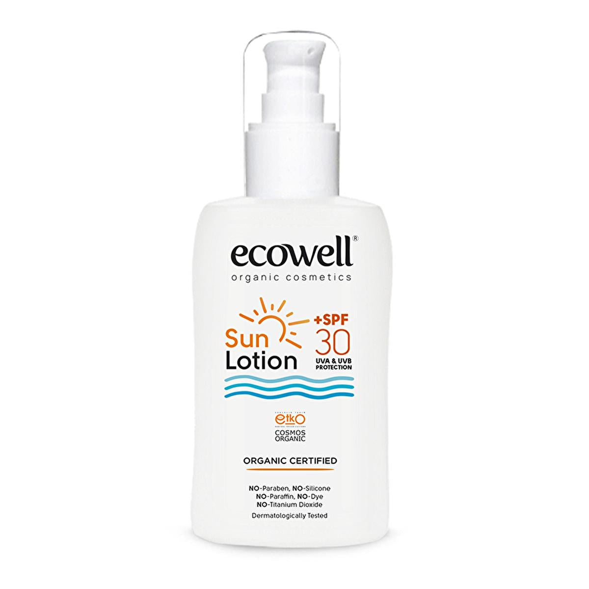 Ecowell Organic Sunscreen Lotion - 30 SPF, Vegan & Mineral UVA UVB Protection, Moisturizing & Eco-Friendly