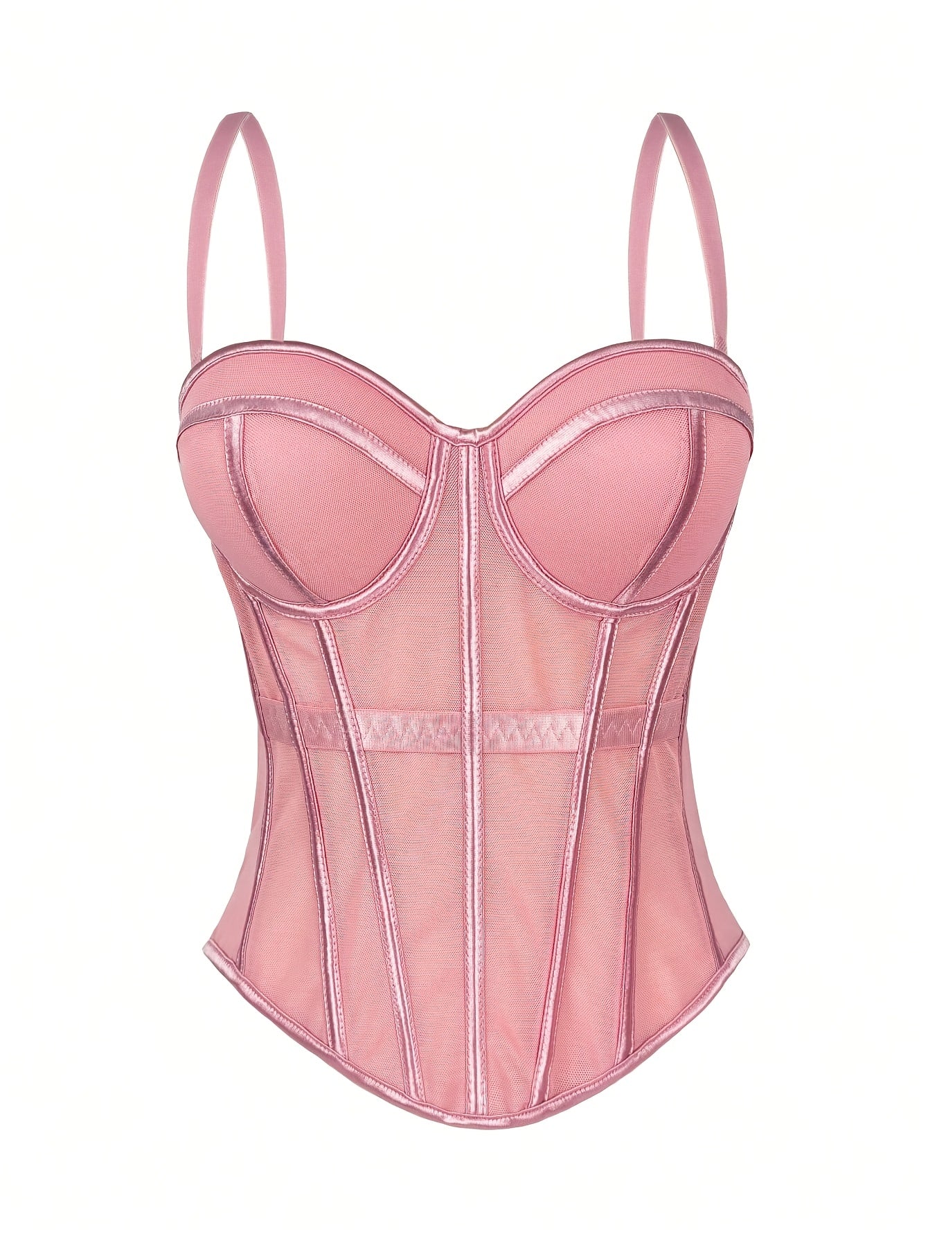 MyClosetAid Mesh See-Through Fishbone Corset — detail close-up