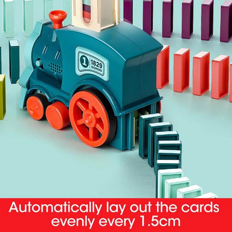 Mandotos Domino Train Toy Electric Automatic Building Blocks Set for Creative STEM Learning