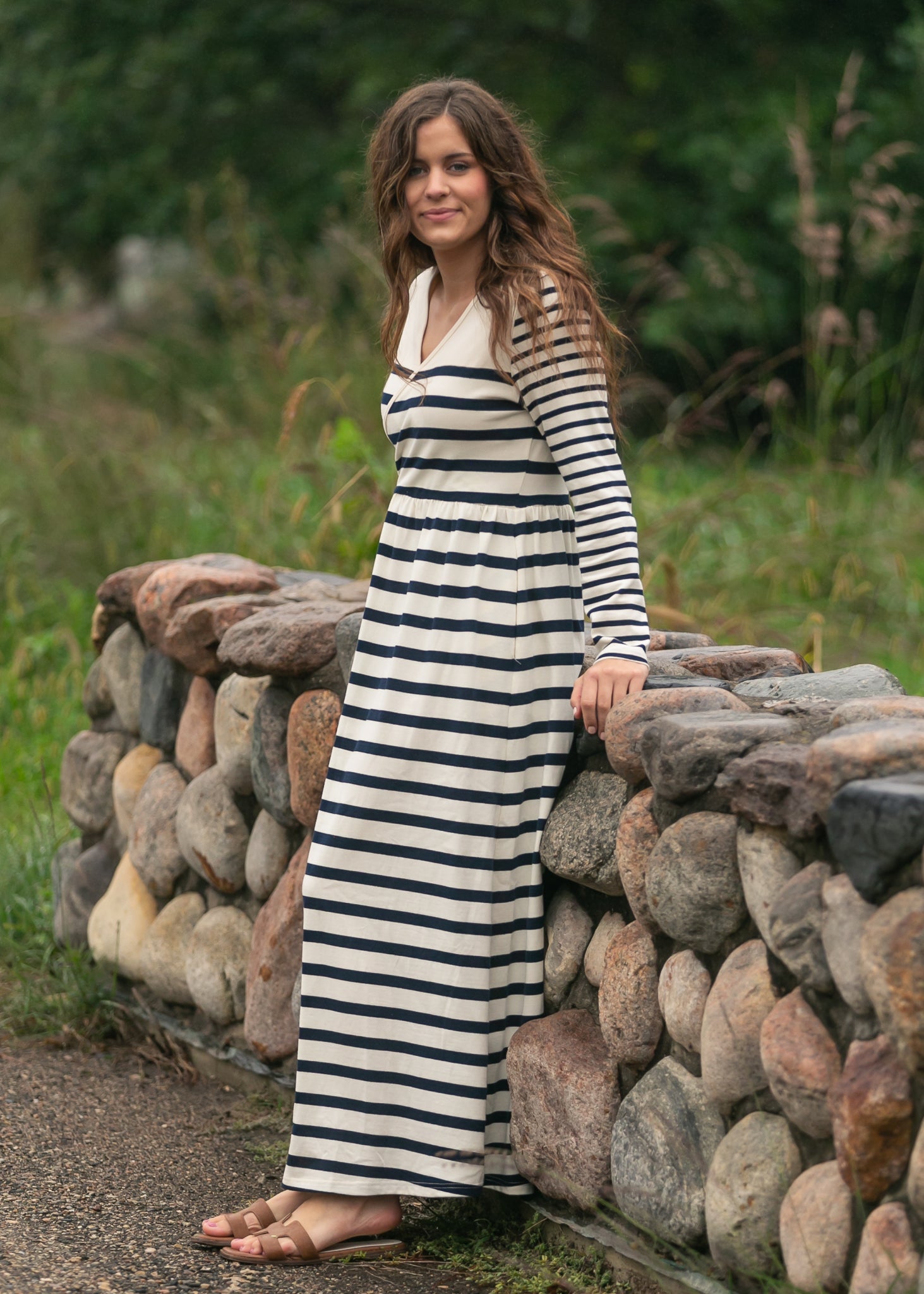Inherit Co. Celeste Striped Knit Maxi Dress — lifestyle context