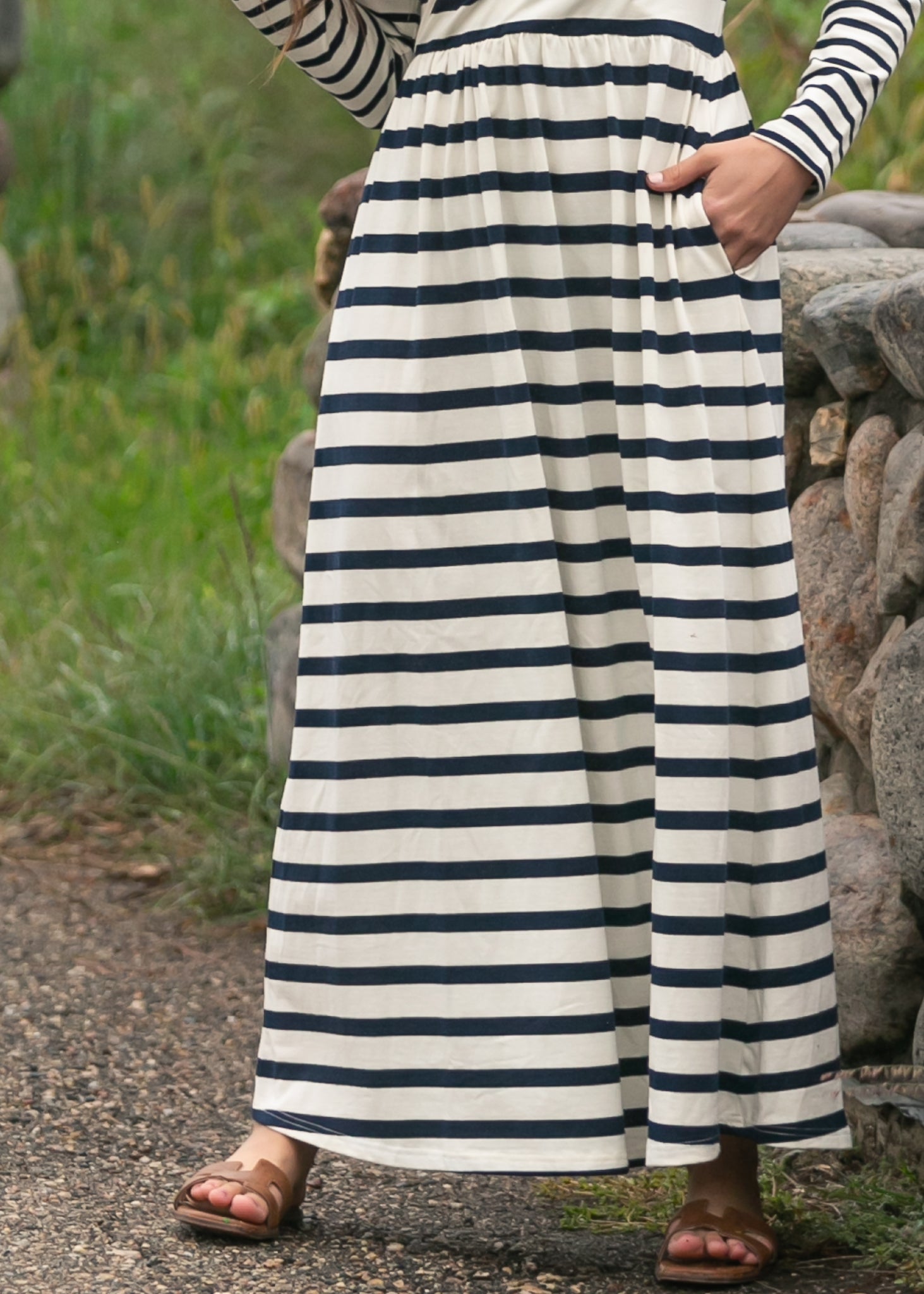 Inherit Co. Celeste Striped Knit Maxi Dress — color detail