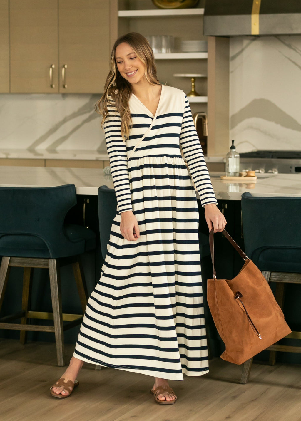 Inherit Co. Celeste Striped Knit Maxi Dress — main product shot