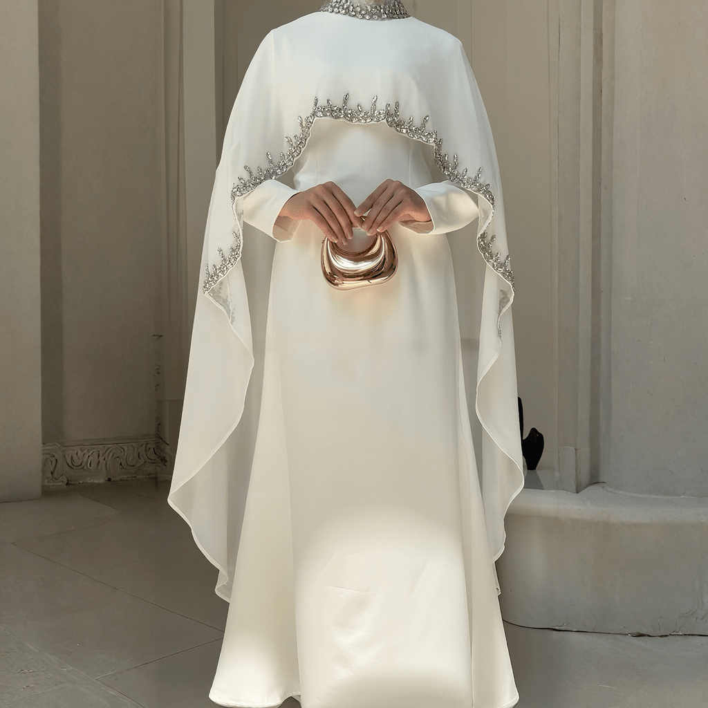 Mariam's Collection Celestial Rhinestone Cape Abaya | Luxury 2-Piece Set (MA251) — main product shot