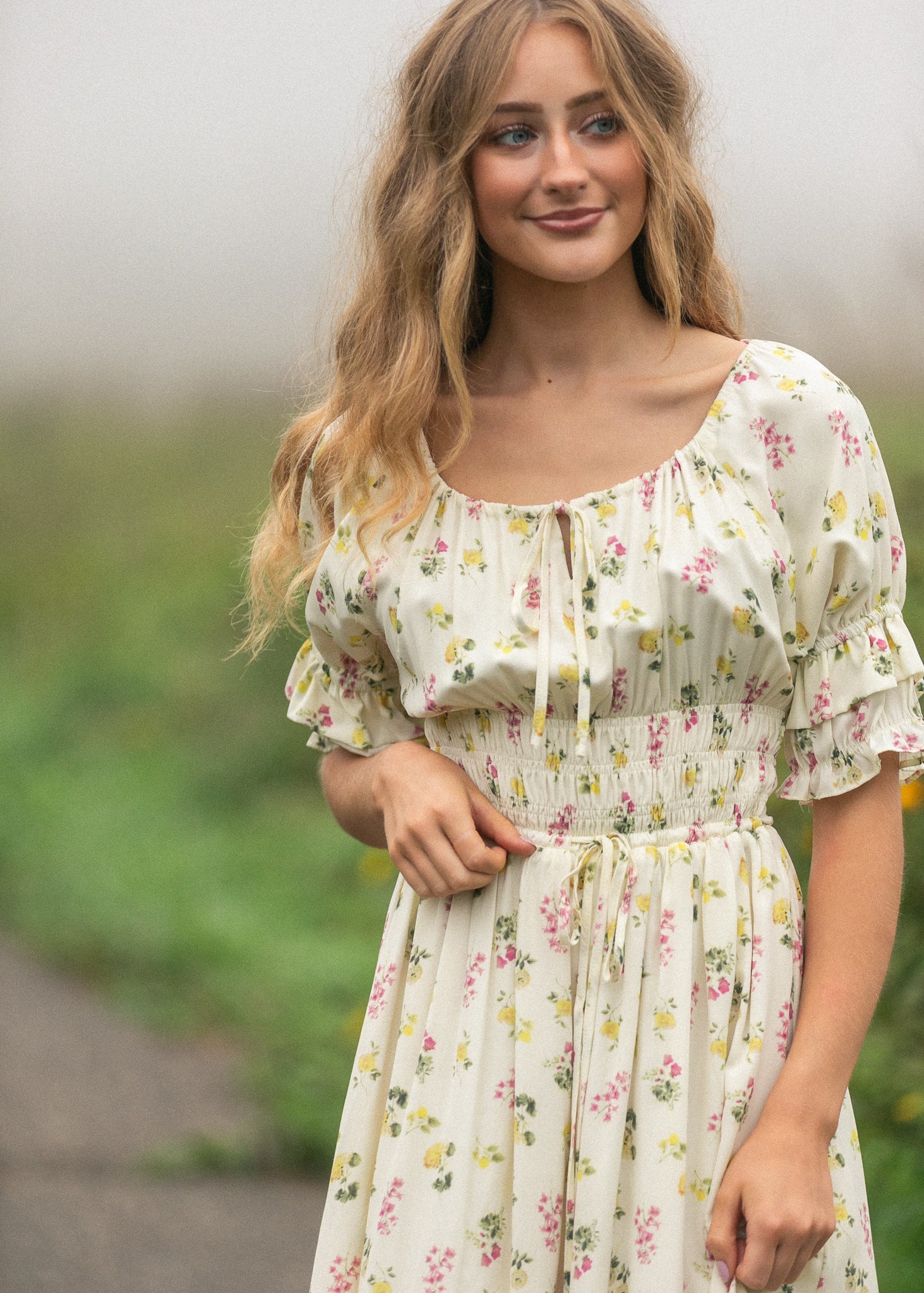 Inherit Co. Celine Puff Sleeve Floral Maxi Dress — feature highlight