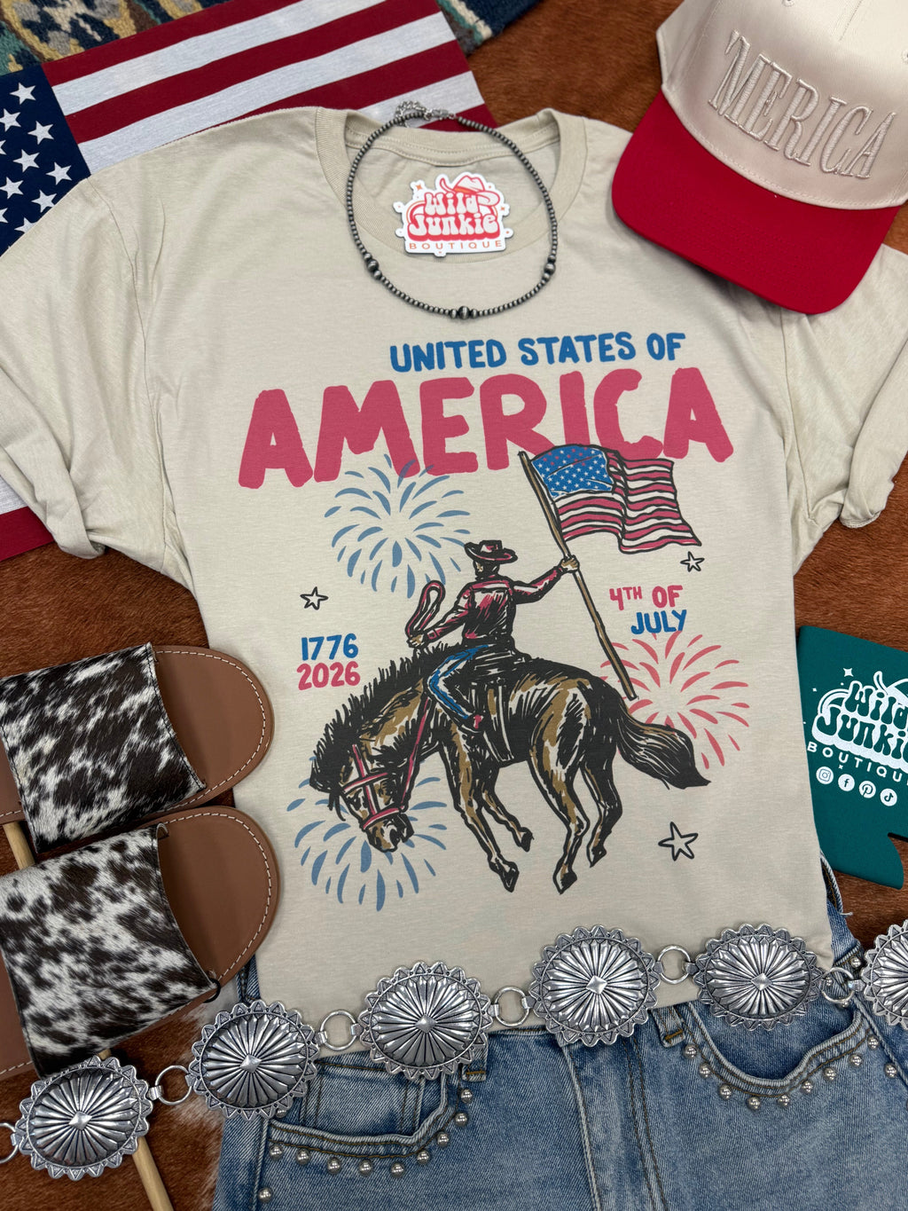 Wild Junkie United States of America Cowboy Graphic Tee — main product shot
