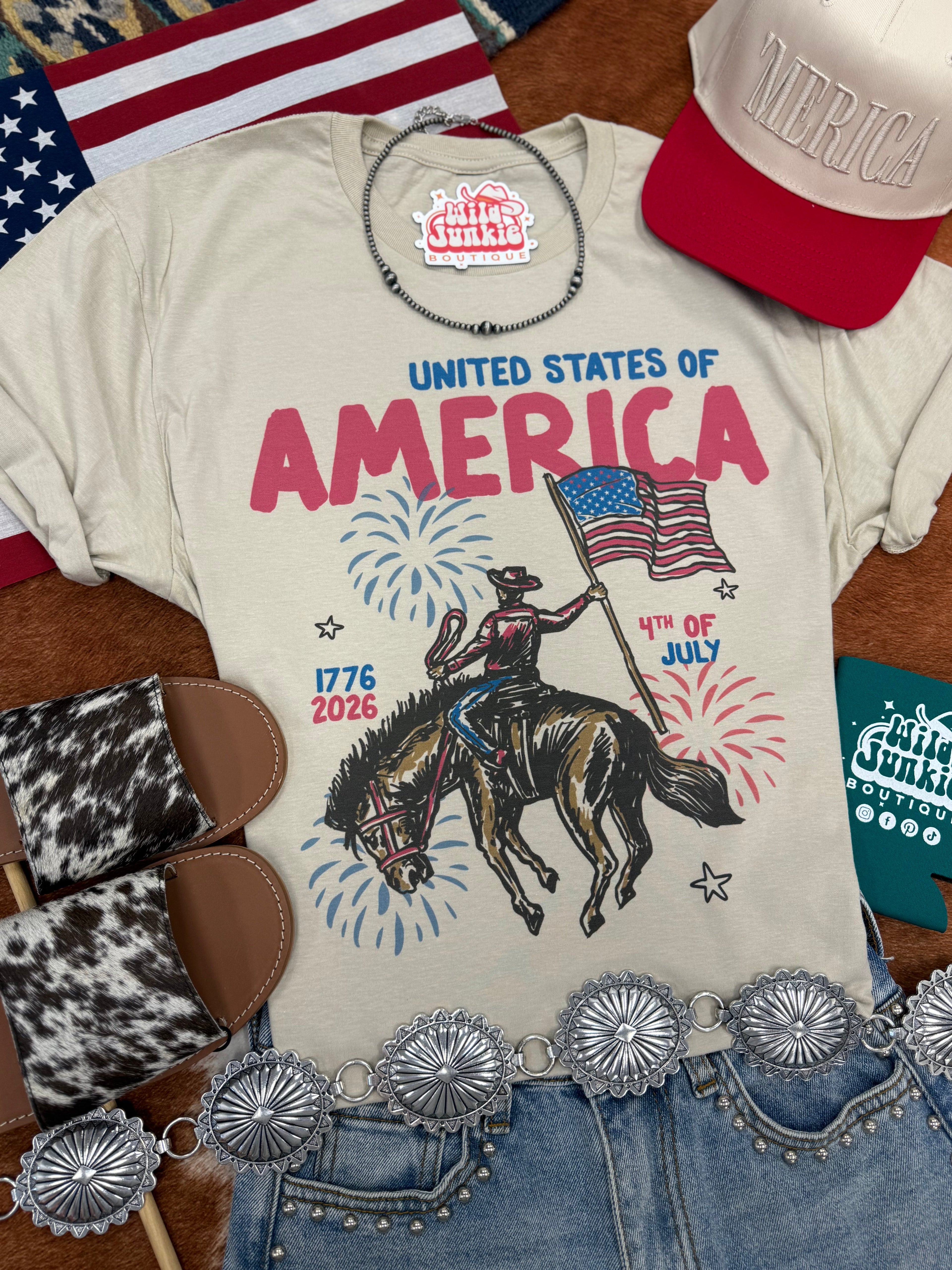 Wild Junkie United States of America Cowboy Graphic Tee — main product shot