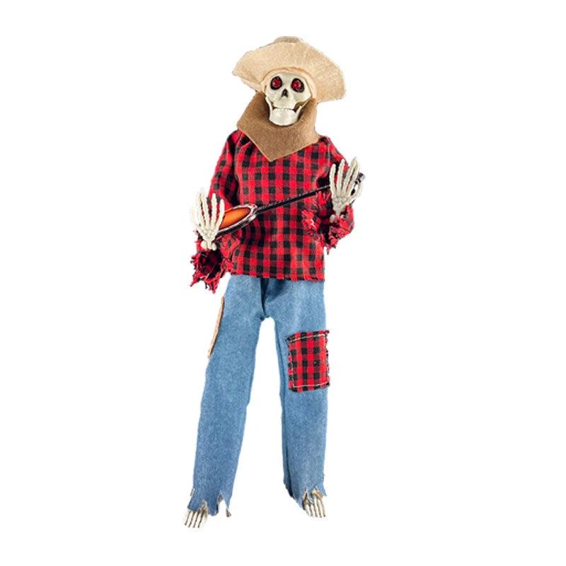 Light-Up Guitarist Skeleton: Spooky Halloween Decoration