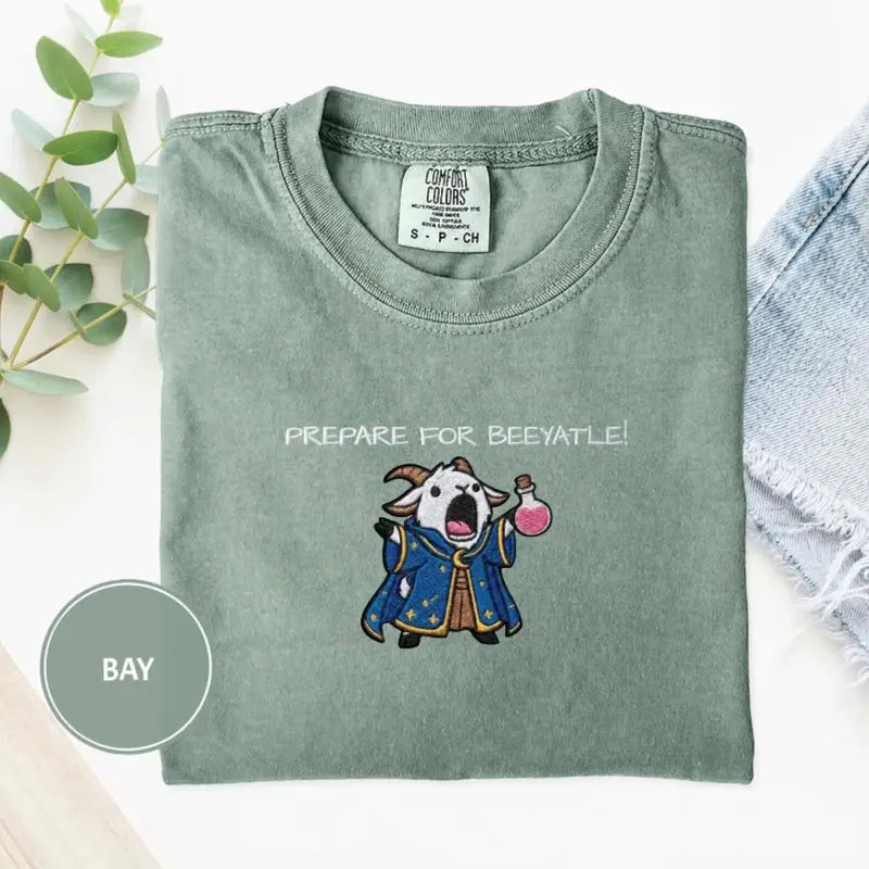 Comfort Colors® Dungeon Crawler Carl Embroidered T-Shirt – Princess Donut "Prepare for Byattle" Premium Stitched Tee, Luxury LitRPG Fan Gift, Cozy Gamer Apparel