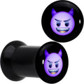 BodyCandy 2G Licensed Purple Devil emoji Acrylic Double Flare Plug Set — main product shot