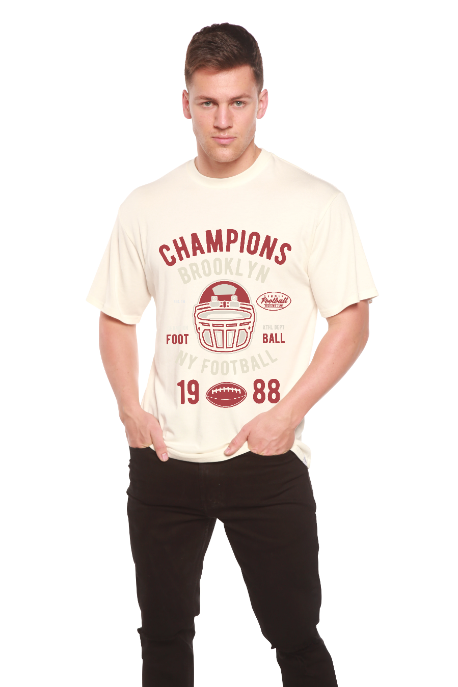 Spun Bamboo Champions Brooklyn Men's Bamboo Viscose/Organic Cotton Short Sleeve Graphic T-Shirt — alternative angle