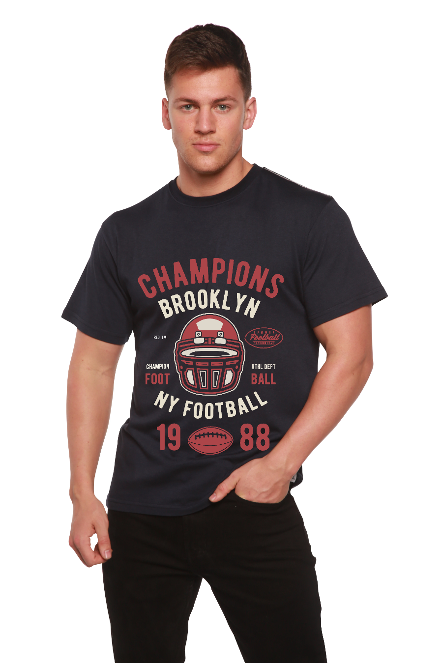 Spun Bamboo Champions Brooklyn Men's Bamboo Viscose/Organic Cotton Short Sleeve Graphic T-Shirt — packaging